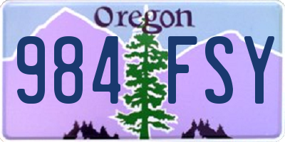OR license plate 984FSY
