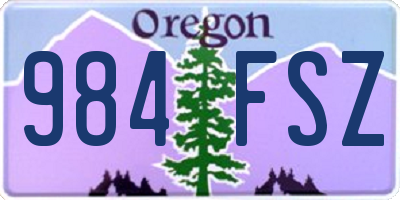 OR license plate 984FSZ