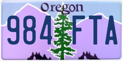 OR license plate 984FTA