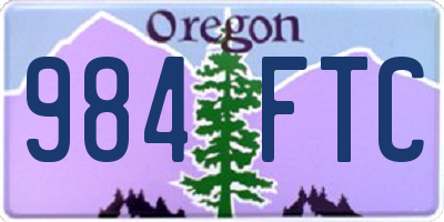 OR license plate 984FTC