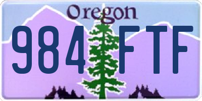 OR license plate 984FTF