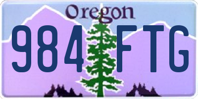 OR license plate 984FTG