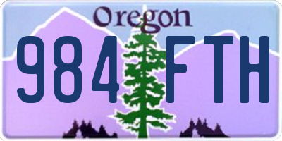 OR license plate 984FTH