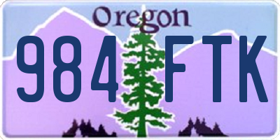 OR license plate 984FTK