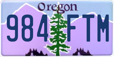 OR license plate 984FTM
