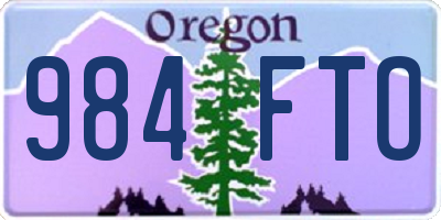 OR license plate 984FTO