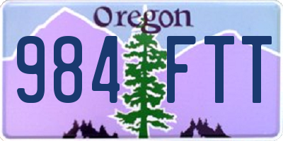 OR license plate 984FTT
