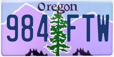 OR license plate 984FTW