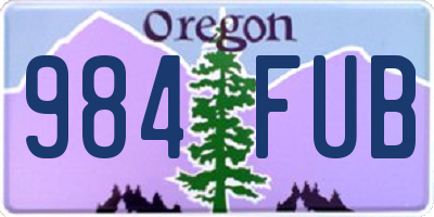 OR license plate 984FUB