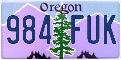 OR license plate 984FUK