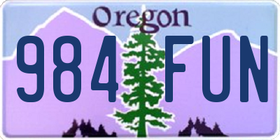 OR license plate 984FUN