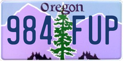 OR license plate 984FUP