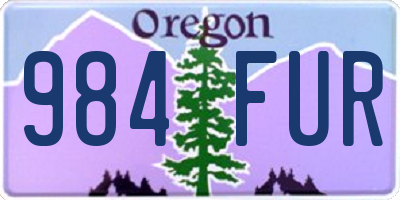 OR license plate 984FUR