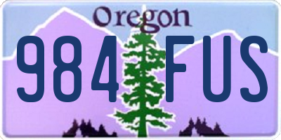 OR license plate 984FUS