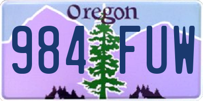 OR license plate 984FUW