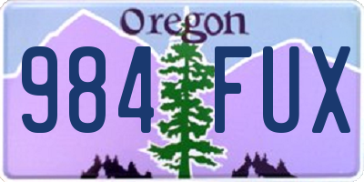 OR license plate 984FUX