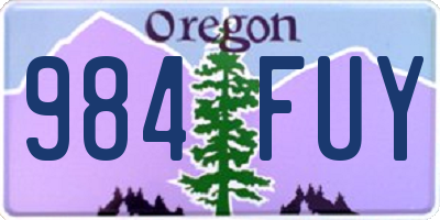 OR license plate 984FUY