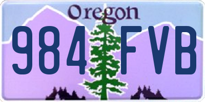 OR license plate 984FVB