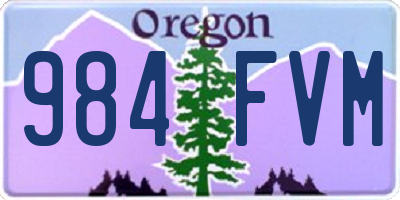 OR license plate 984FVM