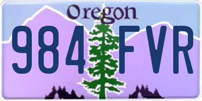 OR license plate 984FVR