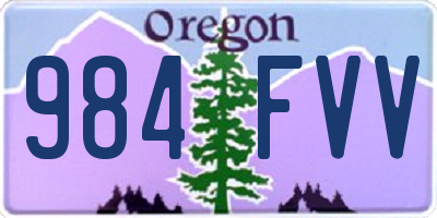 OR license plate 984FVV