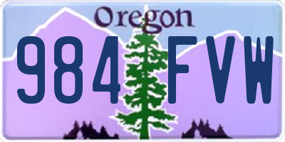 OR license plate 984FVW
