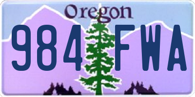 OR license plate 984FWA