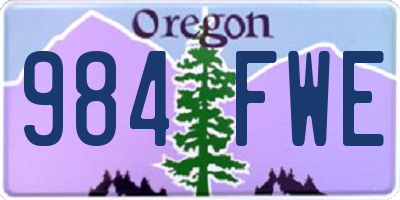 OR license plate 984FWE