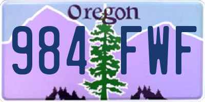 OR license plate 984FWF