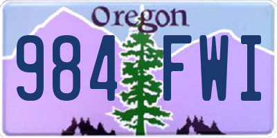 OR license plate 984FWI