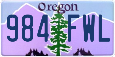 OR license plate 984FWL