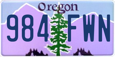 OR license plate 984FWN