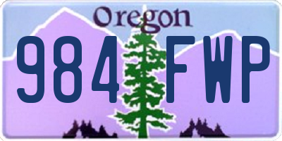 OR license plate 984FWP