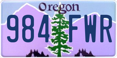 OR license plate 984FWR