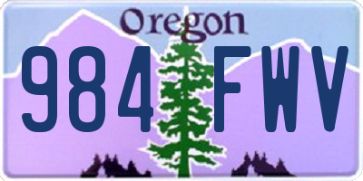 OR license plate 984FWV