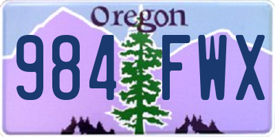 OR license plate 984FWX