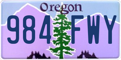 OR license plate 984FWY