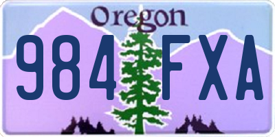 OR license plate 984FXA