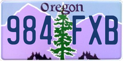 OR license plate 984FXB