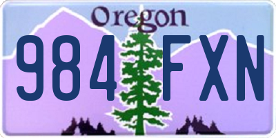 OR license plate 984FXN