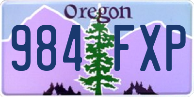OR license plate 984FXP