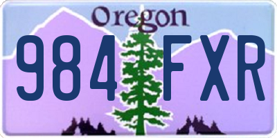 OR license plate 984FXR