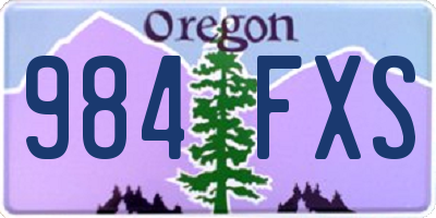 OR license plate 984FXS