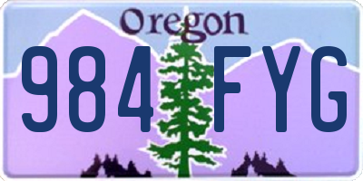 OR license plate 984FYG