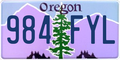 OR license plate 984FYL
