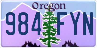 OR license plate 984FYN