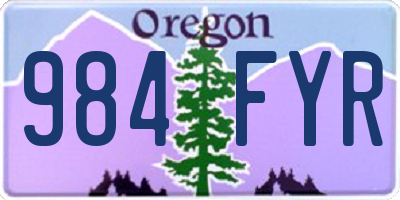 OR license plate 984FYR
