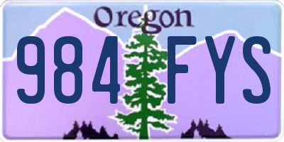 OR license plate 984FYS