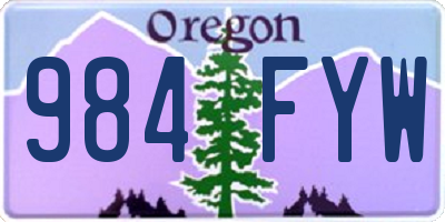 OR license plate 984FYW