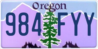 OR license plate 984FYY